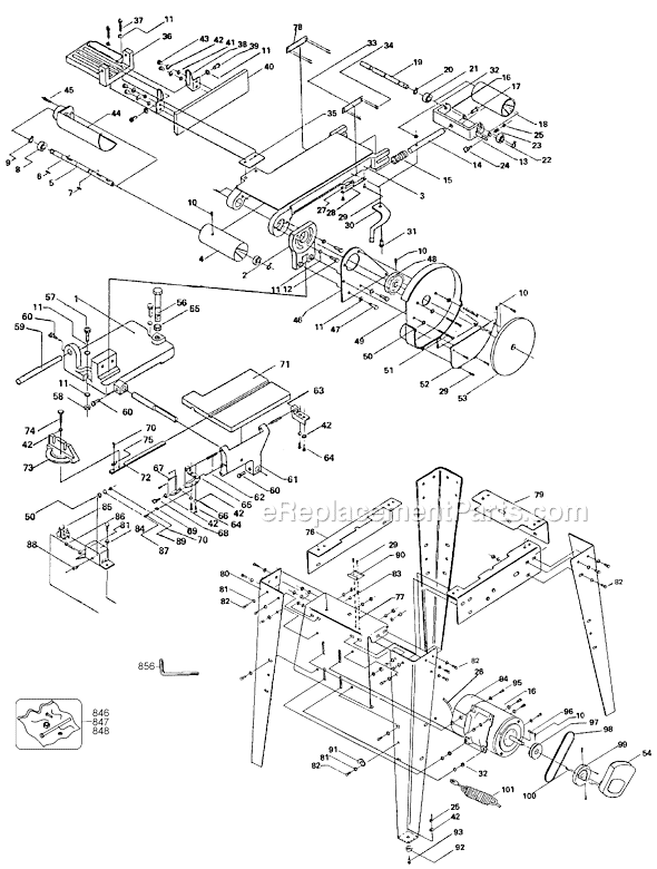 Page A Diagram and Parts List for 1765 Type 1 Black and Decker Belt or Drum Sander